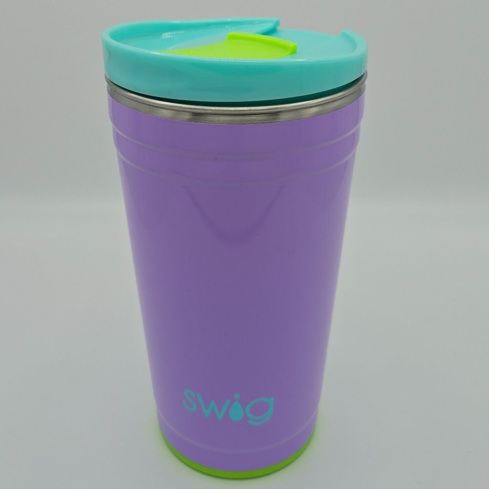 Swig Life ULTRA VIOLET Party Travel Cup 24oz Purple Teal Lime Dishwasher Safe